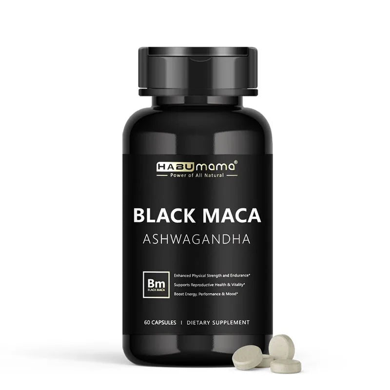 Male Enhancing Black Maca Capsules, Men's Supplements to Boost Stamina, Performance, Energy, Men's Muscle Enlargement