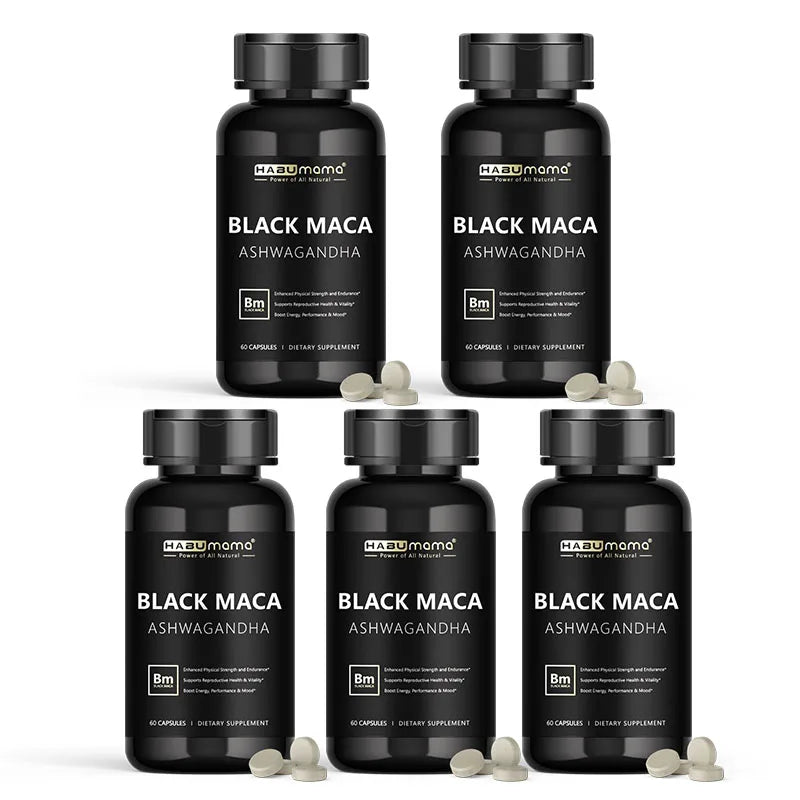 Male Enhancing Black Maca Capsules, Men's Supplements to Boost Stamina, Performance, Energy, Men's Muscle Enlargement
