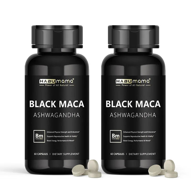 Male Enhancing Black Maca Capsules, Men's Supplements to Boost Stamina, Performance, Energy, Men's Muscle Enlargement