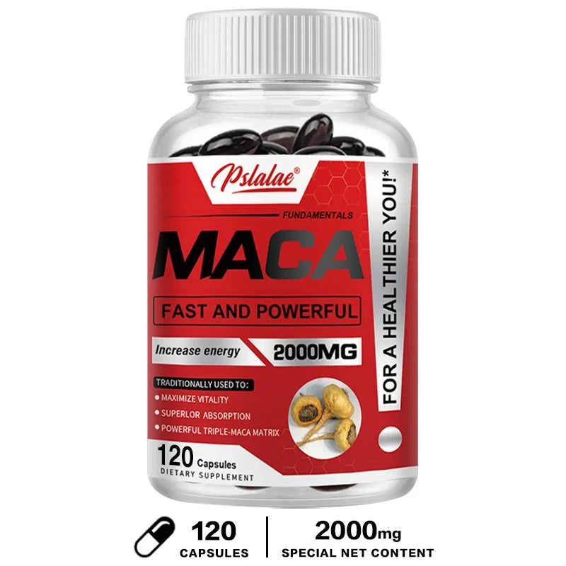 Maca Root Capsules - Boost Endurance & Strength, To Maximize Vitality and Performance, Muscle Mass Improve