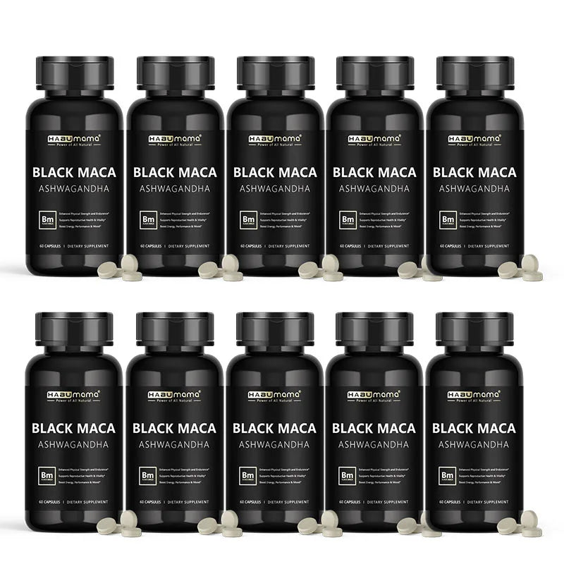 Male Enhancing Black Maca Capsules, Men's Supplements to Boost Stamina, Performance, Energy, Men's Muscle Enlargement